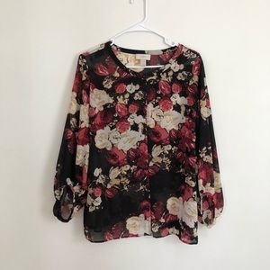 Loft floral sheer top